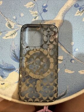 Coach Gray Signature Clear iPhone Case